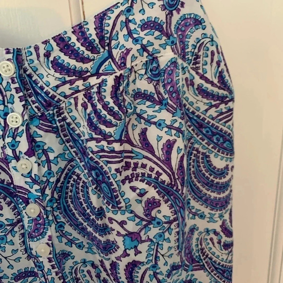 J. Crew Purple Paisley Maxi Dress with Tiered Ruffle Size Small EUC - Picture 3 of 6